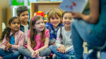 Young children learning and playing at school.