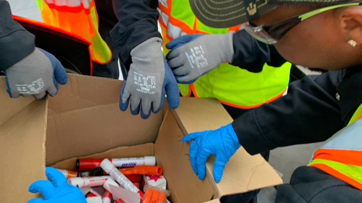 Box of Marine Flares Collected by Staff