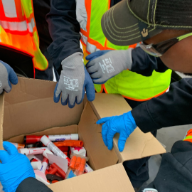 Box of Marine Flares Collected by Staff