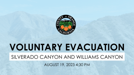 Evacuation Warning (Voluntary) Issued for Bond Fire Burn Area