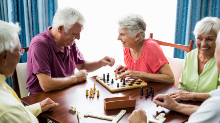 Seniors playing games