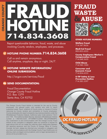 OC Fraud Hotline Flyer