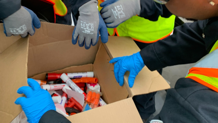 Box of Marine Flares Collected by Staff